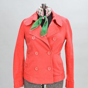 H&M DOUBLE BREASTED CORAL COTTON SPRING JACKET